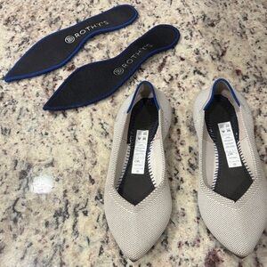 Rothy's Women's Cream and Blue Flats